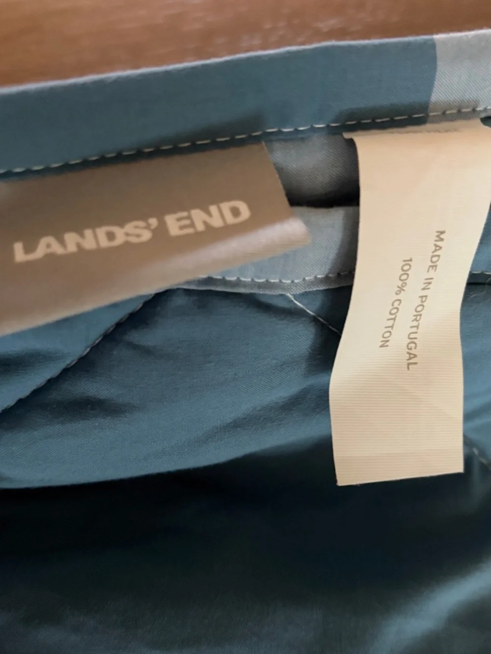 Lands End Blue and White Buffalo Plaid Quilt Twin with one sham- SHIPS TODAY